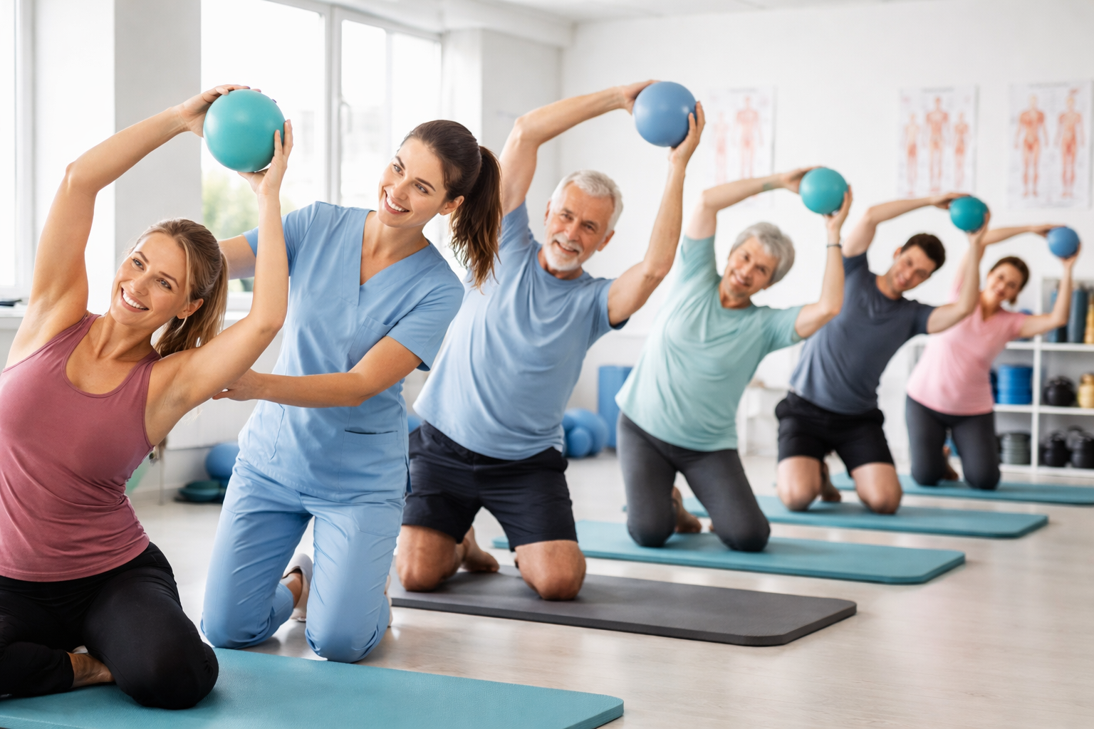 Lee más sobre el artículo Clases Grupales en Fisioterapines: Mejora tu Bienestar con Ejercicio Terapéutico en Grupo