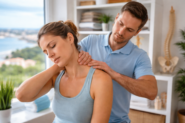 Lee más sobre el artículo Dolor de espalda y cervicales en Gijón: cómo el clima y el trabajo sedentario influyen en tu salud